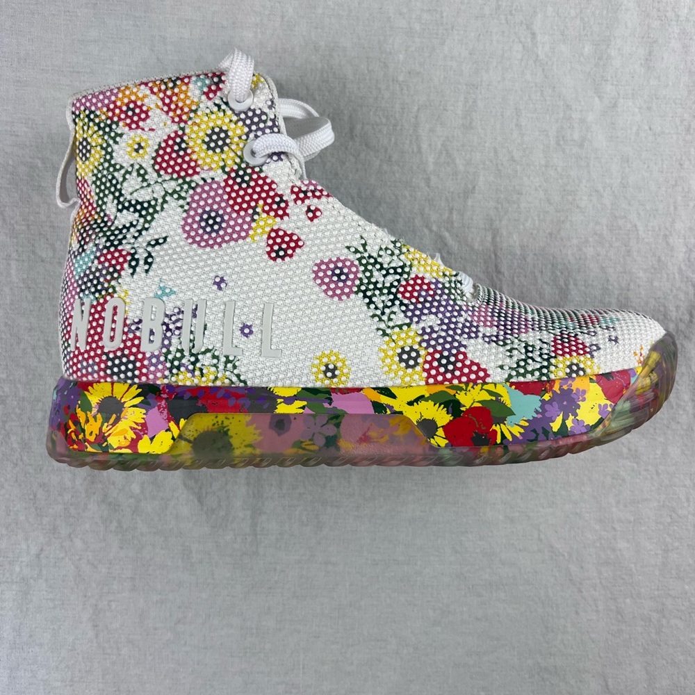 NoBull Women's Super Fabric Floral High Top Sz 7 + Floral Laces Sneaker Trainers - Picture 3 of 13